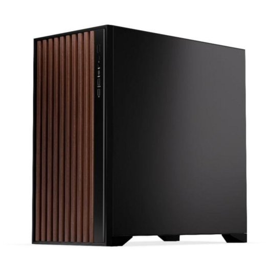 Boîtier PC Krux Palum Tour Midi ATX avec fenêtre noir et bois