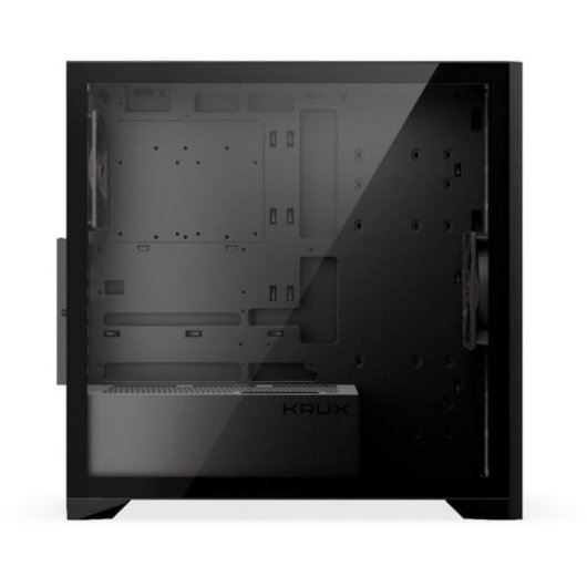 Boîtier PC Krux Palum Tour Midi ATX avec fenêtre noir et bois