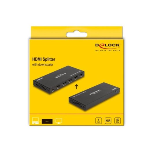 Splitter HDMI Delock 1x4 4K 60Hz con Scaler