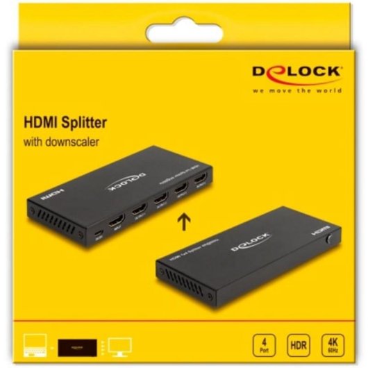 Splitter HDMI Delock 1x4 4K 60Hz con Scaler