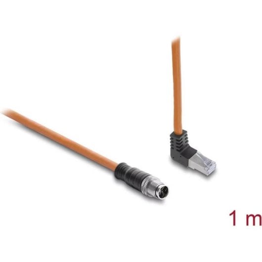 Cable de red industrial Delock Cat.6A S/FTP M12 X RJ45 angulado 1 m