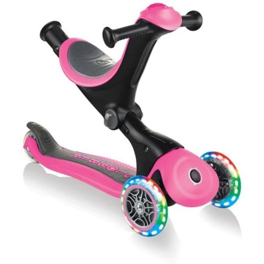 Scooter Infantil 3 en 1 Globber Go-Up Deluxe Lights LED Rosa