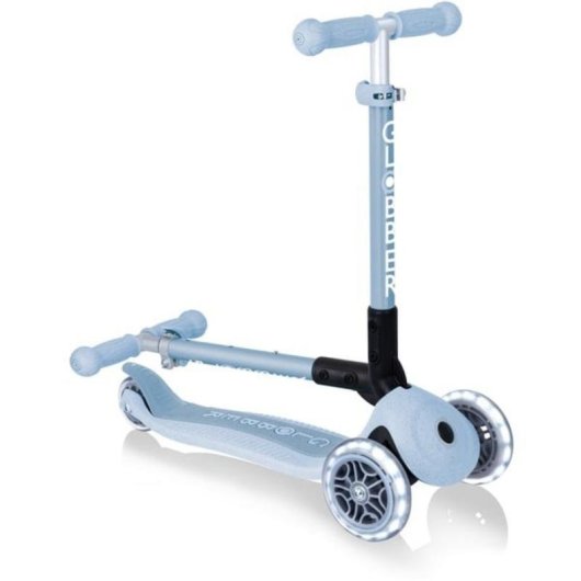 Monopattino bambino Globber Junior Eco 3 ruote LED azzurro