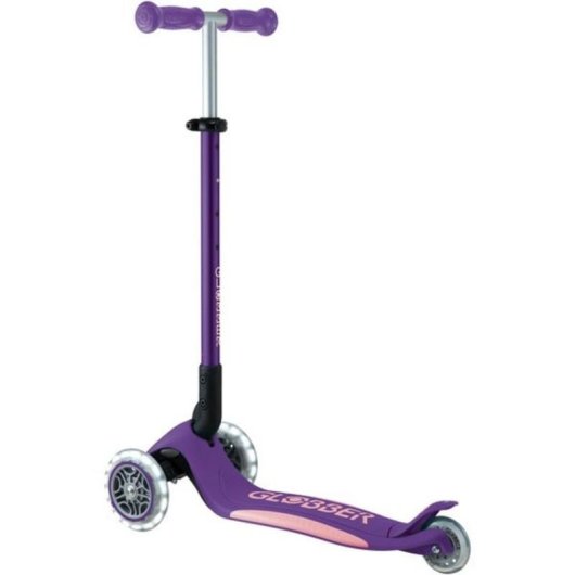 Monopattino Globber Primo Foldable Plus 3 ruote LED Viola/Rosa