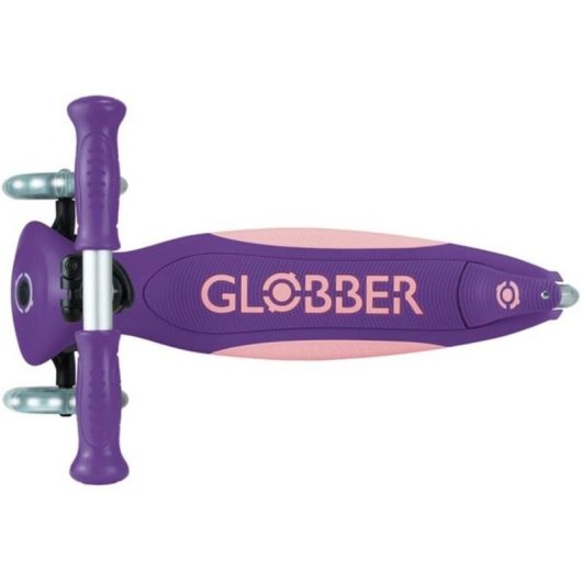 Monopattino Globber Primo Foldable Plus 3 ruote LED Viola/Rosa
