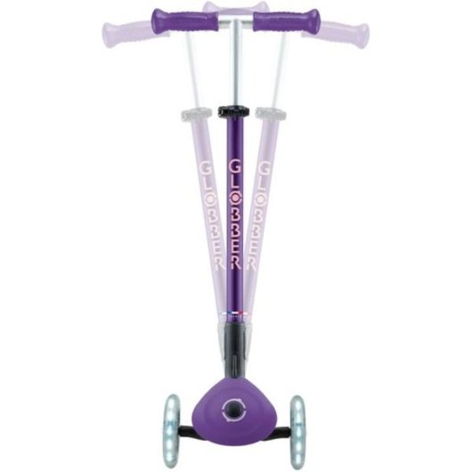 Monopattino Globber Primo Foldable Plus 3 ruote LED Viola/Rosa