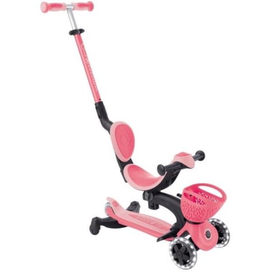Scooter infantil GLOBBER Go-Up Baby Lights 360 rosa neón