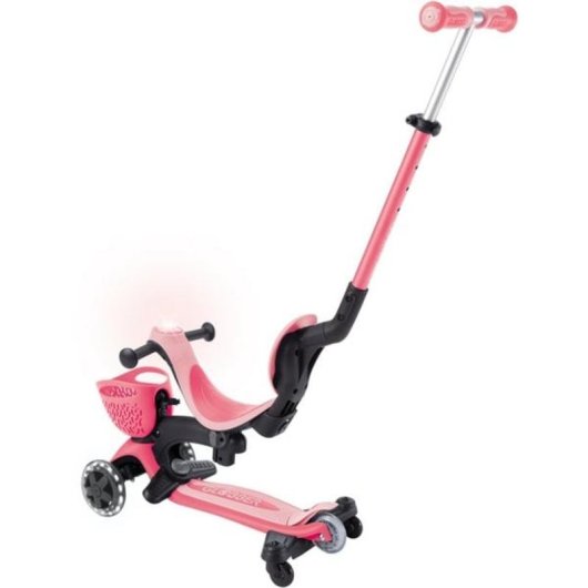Scooter infantil GLOBBER Go-Up Baby Lights 360 rosa neón