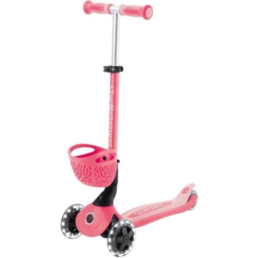 Scooter infantil GLOBBER Go-Up Baby Lights 360 rosa neón