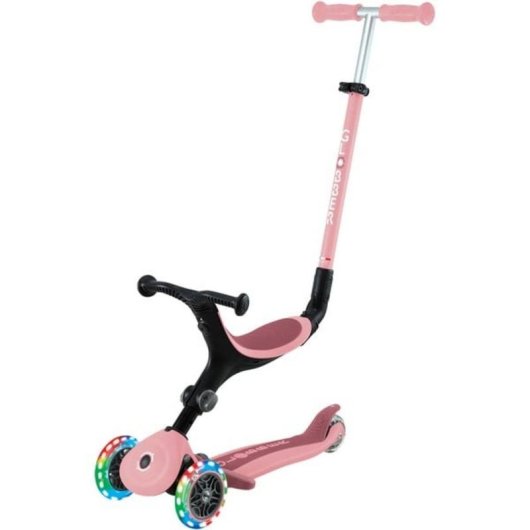 Patinete 3 en 1 Globber Go-Up Active Lights Scooter rosa/Baya 50 kg