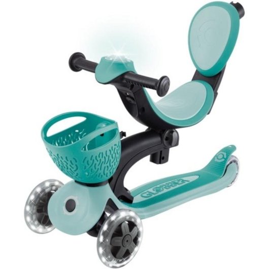 Vespa infantil GLOBBER Go-Up Baby Lights 360 Menta/Verde oscuro