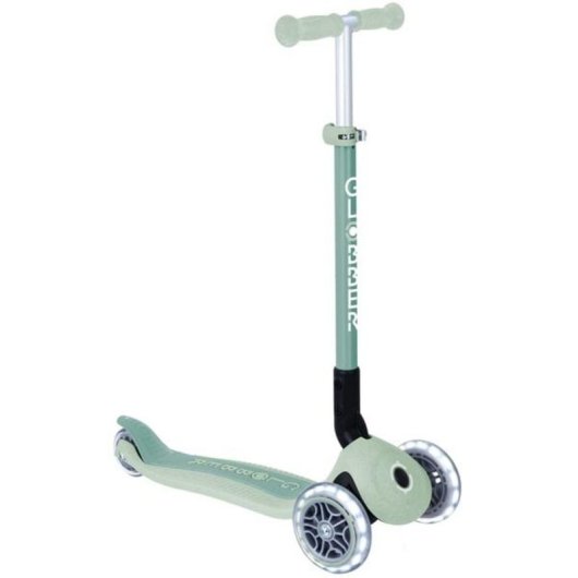 Monopattino bambino Globber Primo Foldable Plus 3 ruote LED verde chiaro