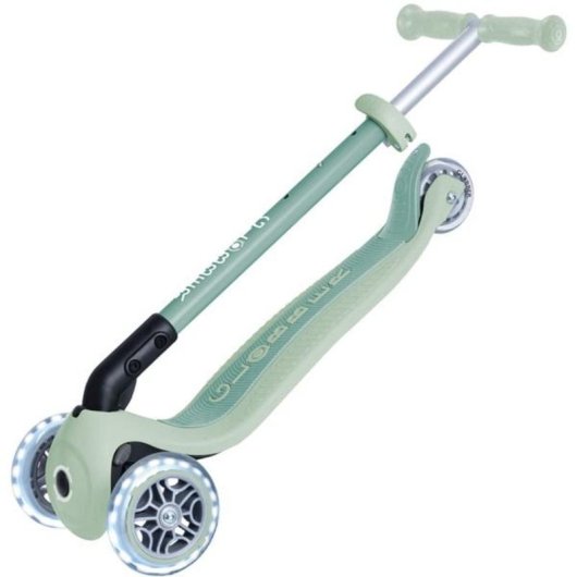 Monopattino bambino Globber Primo Foldable Plus 3 ruote LED verde chiaro