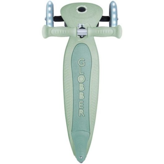 Monopattino bambino Globber Primo Foldable Plus 3 ruote LED verde chiaro