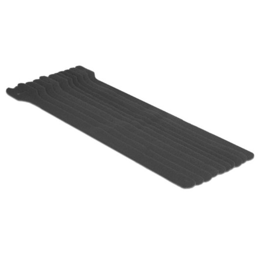 Nastro velcro DeLOCK 18688 confezione da 10 pezzi 12 mm x 300 mm Nero