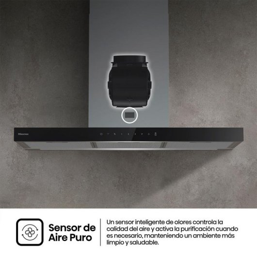 Campana extractora Hisense decorativa Inverter 90cm con Boost y LED