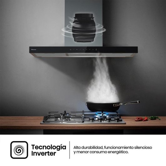 Campana extractora Hisense decorativa Inverter 90cm con Boost y LED