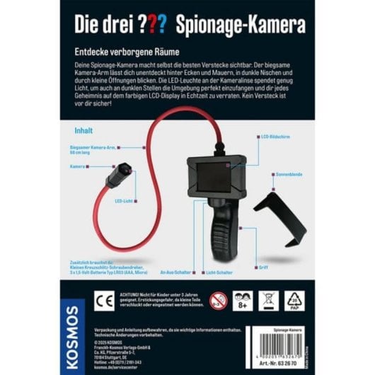 Kit Espion KOSMOS Los tres caméra flexible avec LED