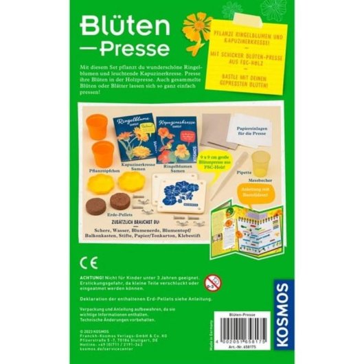 Kit di esperimenti KOSMOS Pressa fiori Biologia bambini