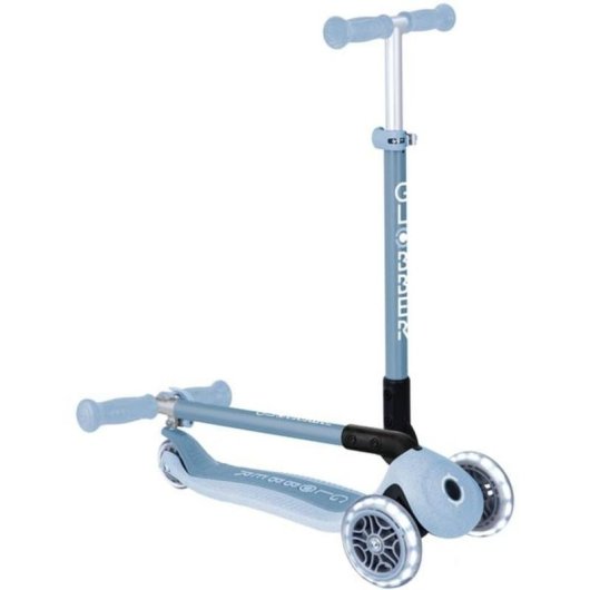 Patinete scooter Globber Primo Foldable Plus Lights Eco 3 ruedas celeste