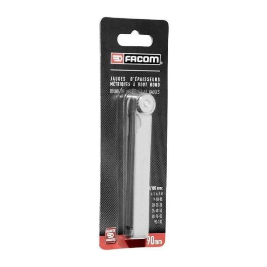 Calibre De Espesores Facom Plegable De Acero, 19 Láminas, Graduación Métrica, 90 Cm