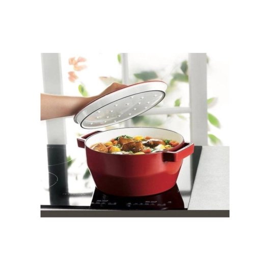 Pyrex Cocotte Redonda Slowcook 28 Cm 6,3 L Roja De Hierro Fundido Esmaltado