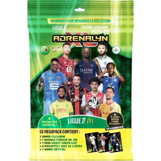 Panini Adrenalyn Xl Ligue 1 Mcdonald’s 2025/26 Starter Pack Con Álbum Y 4 Sobres, 24 Cromos Aleatorios