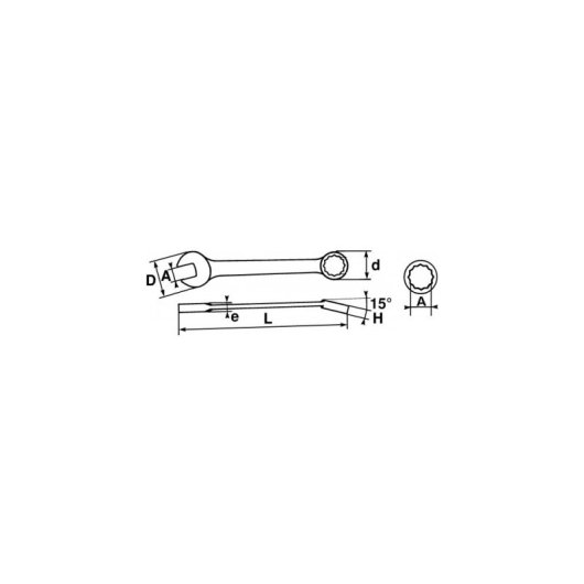 Clé mixte Sam Outillage 22 mm Tête coudée 15° Finition polie