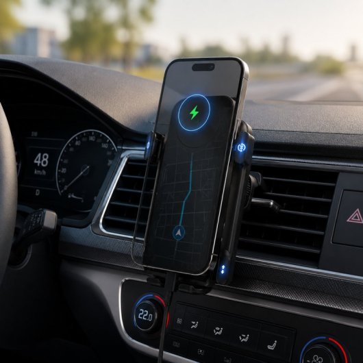 Soporte Para Móvil Karawan X01 Plegable Con Rotación 360, Sujeción Automática Y Diseño Ajustable Para Coche Con Base Antideslizante