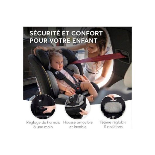 Nania Prato Evol Asiento Coche Infantil I-size Convertible 40-150 Cm, Sentido Contrario A La Marcha Y Adelante Sin Arnés, 11 Posiciones Reposacabezas