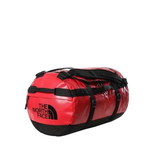 The North Face Base Camp Duffel S Red/black 50 L - Bolsa De Viaje Cilíndrica Resistente Al Agua, Asas Acolchadas Convertibles, Cierre U Y Correas De Compresión