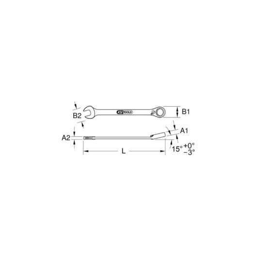 Clé Mixte KS Tools Gearplus 19 mm Cliquet Réversible 72 Dents Finition Satinée
