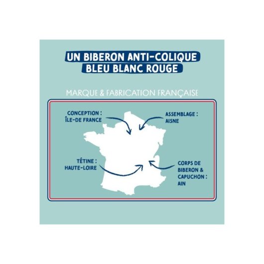Babyflasche Dodie Mathilde Cabanas 330 ml Flacher Sauger Antikolik Stufe 3