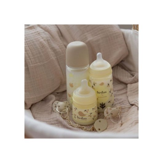 Biberon Suavinex Birdies 360 Ml Beige Avec Tétine Sx Pro L À Débit Rapide