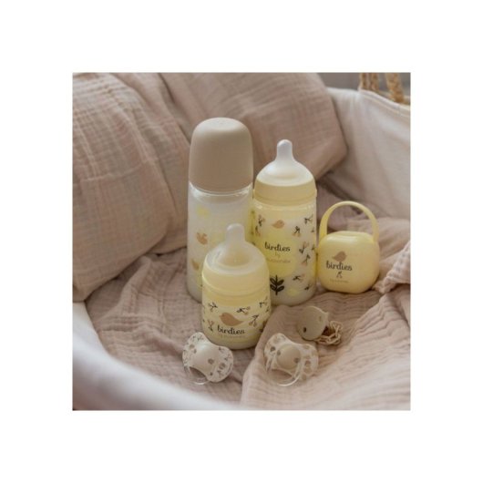 Biberon Suavinex Birdies 360 Ml Beige Avec Tétine Sx Pro L À Débit Rapide