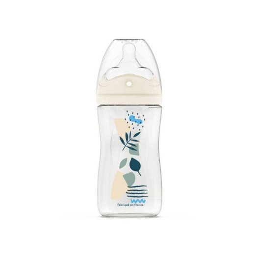 Biberon Anti-coliques Dodie 270 Ml Bleu Avec Tétine Multi-perforée, Débit 2, +3 Mois