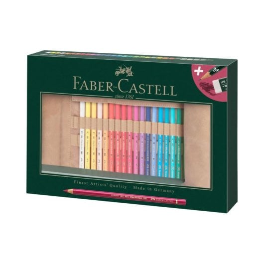 Juego De Lápices De Colores Faber-castell Polychromos Fc-110030 (30 Colores) En Estuche Enrollable