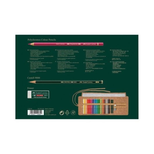 Juego De Lápices De Colores Faber-castell Polychromos Fc-110030 (30 Colores) En Estuche Enrollable