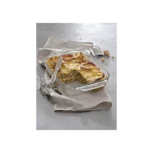 Pyrex Let's Share Fuente De Horno Rectangular De Vidrio Borosilicato 27 X 17 Cm, 1,4 L, Con Asas Anchas Y Grips. Apto Horno Hasta 300 °c Y Microondas/congelador
