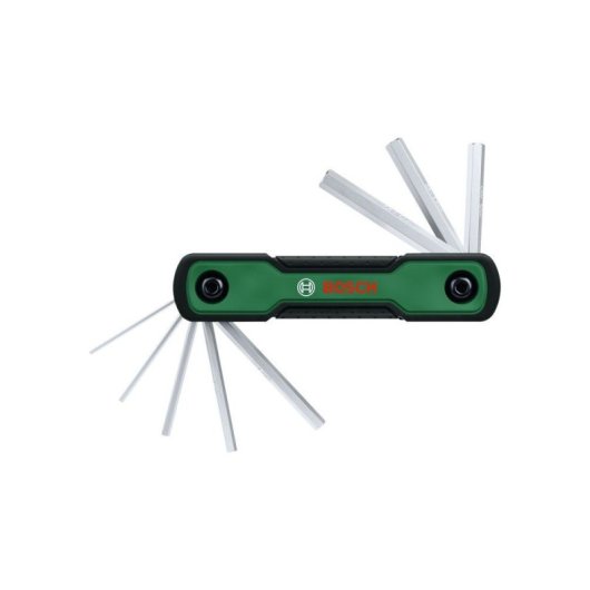 Bosch Set De Llaves Allen Plegables 8 En 1 Hex 1.5 A 6, Acero Cromo-vanadio, Mango Softgrip Bicolor