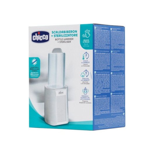 Chicco Calienta Biberones Y Esterilizador 4 En 1 Eléctrico, 21 Programas, 3 Min De Calentamiento, Función Descongelar Y Mantener Caliente 1 H