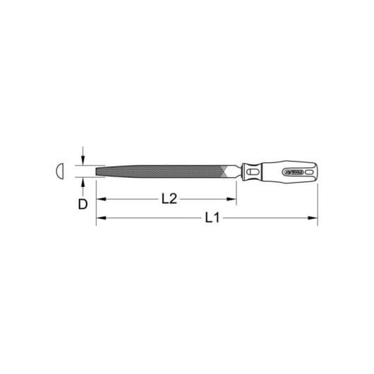 Lime Demi-Ronde KS Tools 157.0116 250 mm Douce Manche Bi-Matière Ergonomique