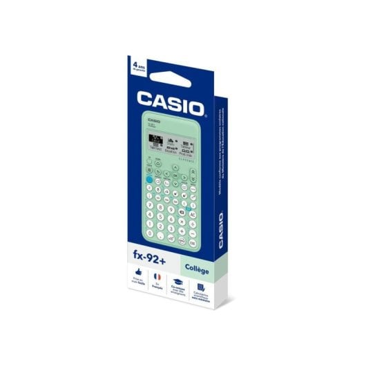 Calculadora Científica Casio Fx-92+ College, Display Lcd 5 Líneas, Escritura Científica 2d, Menú Con Iconos Y Teclas En Francés, Funciones Trigonométricas Y Estadísticas, Generación Qr Y Classpad.net