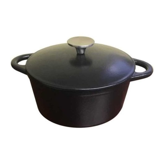 Cocotte Baumalu 336407 Ghisa 26 cm Nera Opaca Coperchio Bombato Manici Integrati