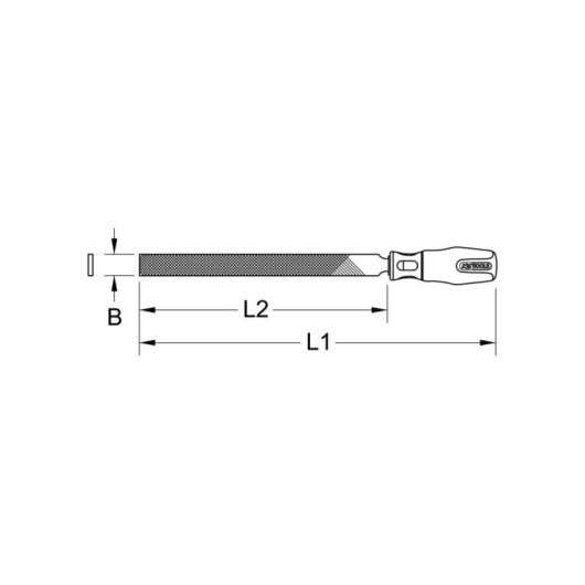 Râpe plate KS Tools 157.0616 250 mm douce manche bi-matière DIN 7261 A