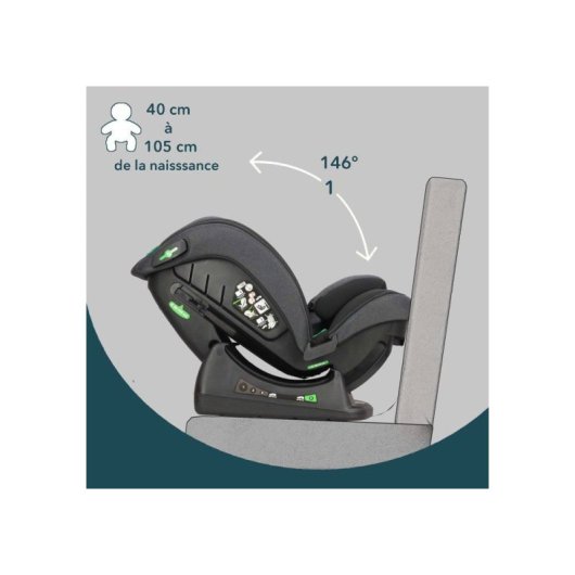 Kindersitz Bambisol AY913PLUSN i-Size 40-150 cm Drehbar 5-Punkt-Gurt