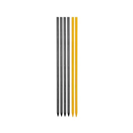 Lot De 6 Mines De Rechange Wolfcraft 5216000 Pour Crayon De Marquage En Trous Profonds, 2,8 Mm, Gris Et Jaune, Avec Étui De Protection
