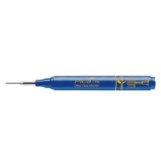 Pica Pica-ink Deep-hole 150/41/sb Rotulador Permanente Azul, Punta Telescópica De Acero Inoxidable (7 Mm/2 Mm) Y Tinta Resistente Al Agua Y Abrasión