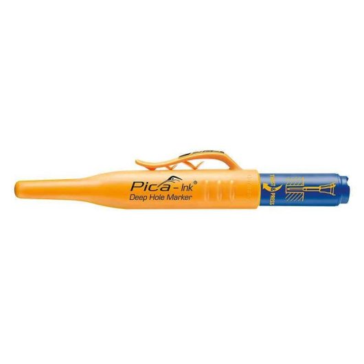 Pica Pica-ink Deep-hole 150/41/sb Rotulador Permanente Azul, Punta Telescópica De Acero Inoxidable (7 Mm/2 Mm) Y Tinta Resistente Al Agua Y Abrasión