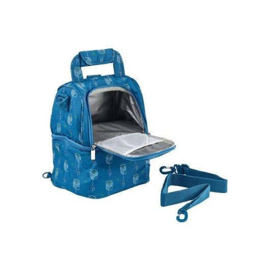 Bolsa Isotérmica Thermobaby Oketi Poketi Azul 4,5l Con 2 Compartimentos Y Accesorios De Almacenaje